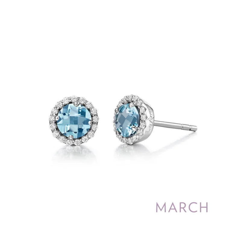 Classic Diamond Earrings-March Birthstone Earrings