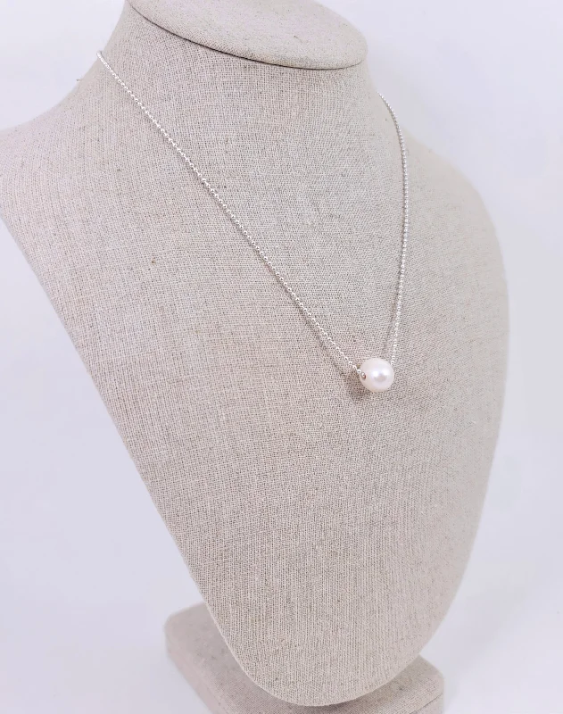 Layered Necklace for Fashion-Simple Silver Pearl Necklace