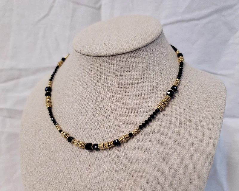 Crystal Necklace for Special Occasions-Black Abacus Necklace