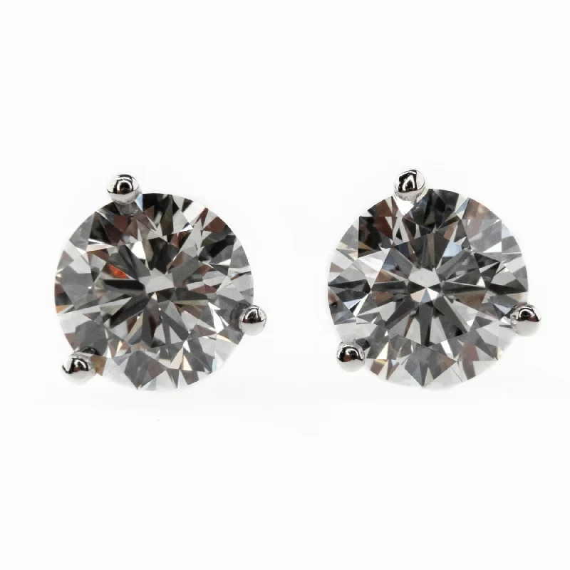 Fun Earrings for Day to Day Wear-New IGI Certify 2ctw VS1/F Lab Grown Diamond Solitaire Stud in 14K White Gold