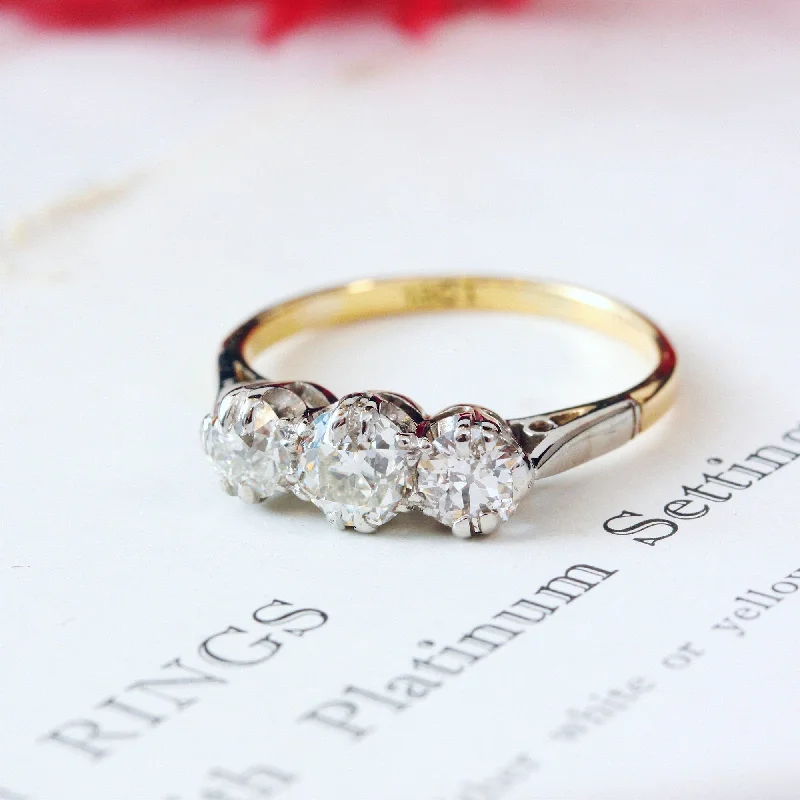 Simple Wedding Band for Women-Much Desired Vintage Trilogy Diamond Engagement Ring