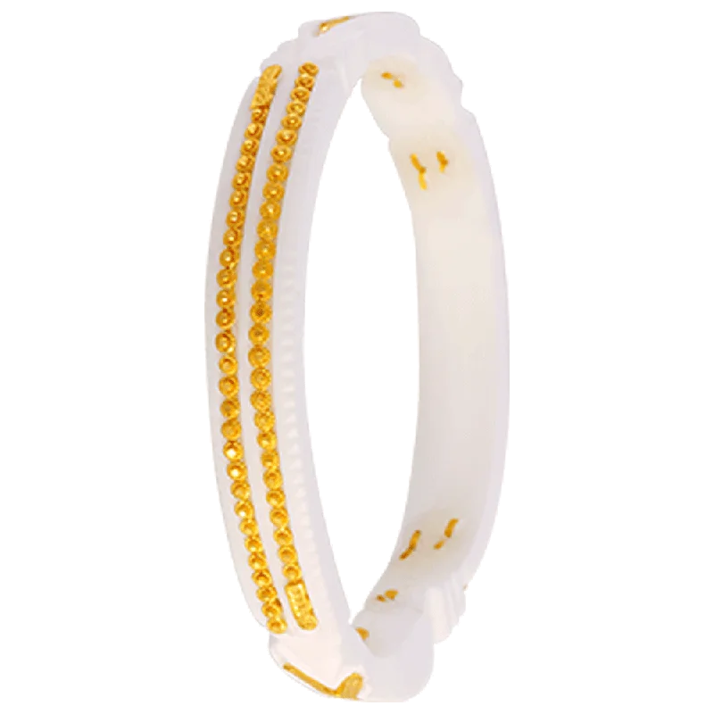 Colorful Enamel Bangles for Summer-22KT Yellow Gold Sankha Bangle For Women