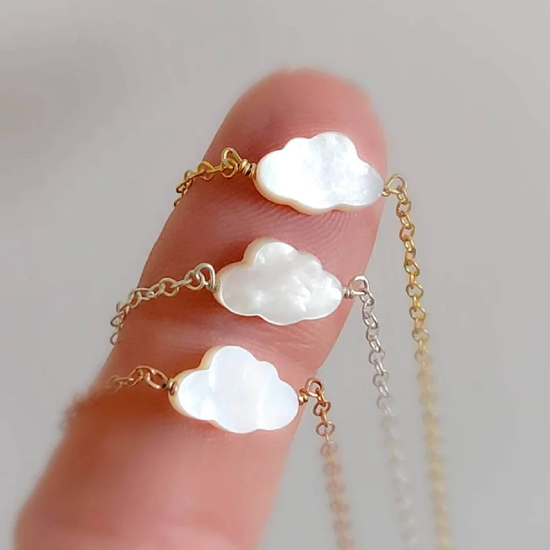 Large Pendant Necklace for Fashion Statement-Cute Little Cloud Necklace