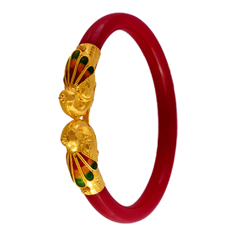 Bridal Bangles with Pearls-22KT Yellow Gold Pola Bangle For Women