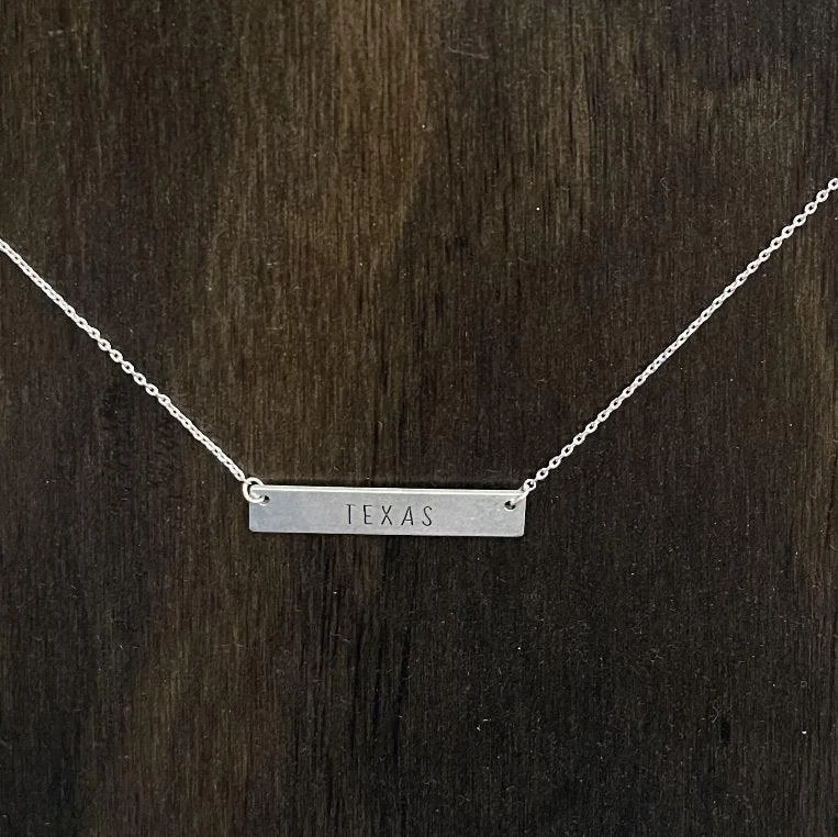 Elegant Pearl Necklace-Texas Silver Bar Statement Necklace - FINAL SALE