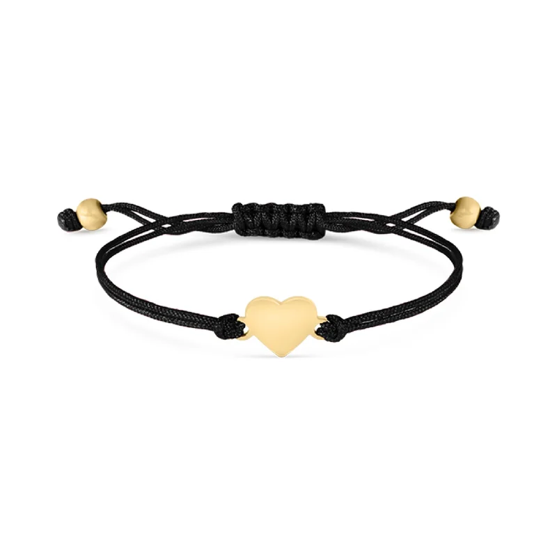 Rose Gold Bracelet for Special Events-18K Gold PVD Stainless Steel Engravable Heart Friendship Bracelet / SBB0279