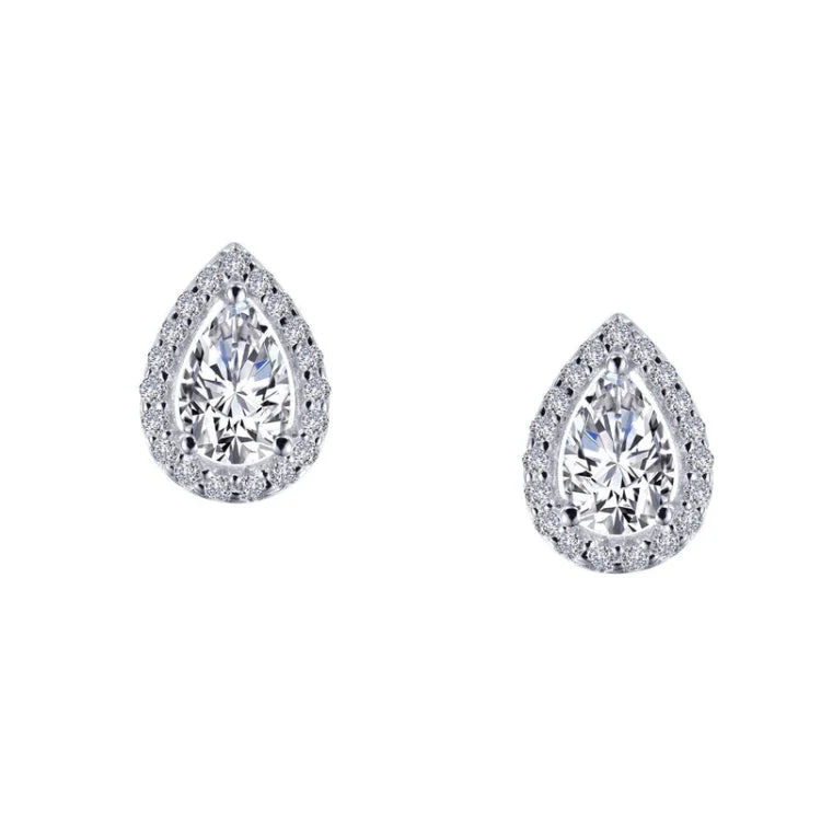 Elegant Gold Earrings for Daytime Wear-1.16 CTW Halo Stud Earrings