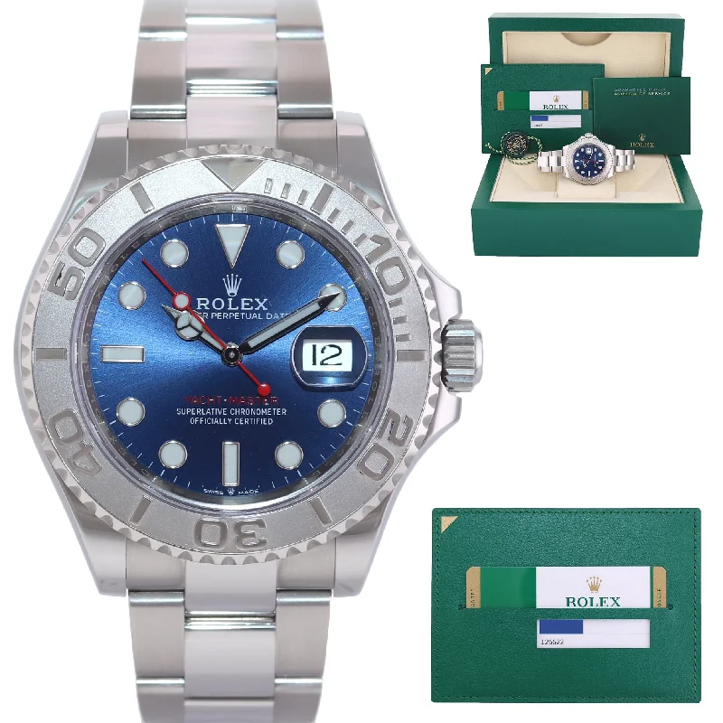 Best Watches for Outdoor Adventures-MINT 2020 PAPERS Rolex Yacht-Master 126622 Steel Platinum Blue Dial Watch Box