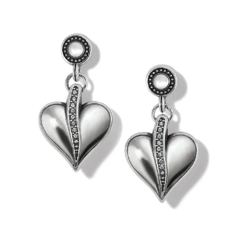 Unique Gem Earrings for Trendsetters-Brighton : Precious Heart Post Drop Earrings