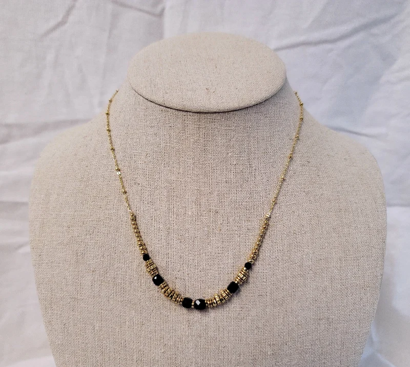 Simple Gold Necklace for Daily Wear-Black Abacus Chain Necklace