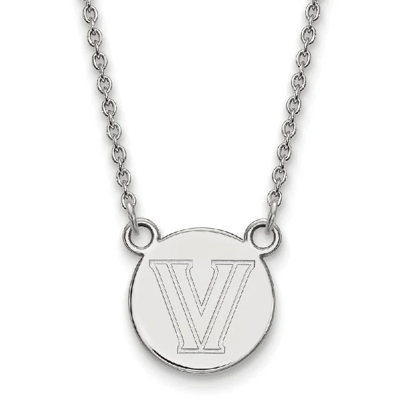 Dainty Chain Necklace for Elegant Look-Sterling Silver Villanova U Small Disc Necklace