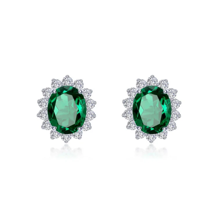 Vintage Drop Earrings for Women-6.2 CTW Halo Stud  Earrings