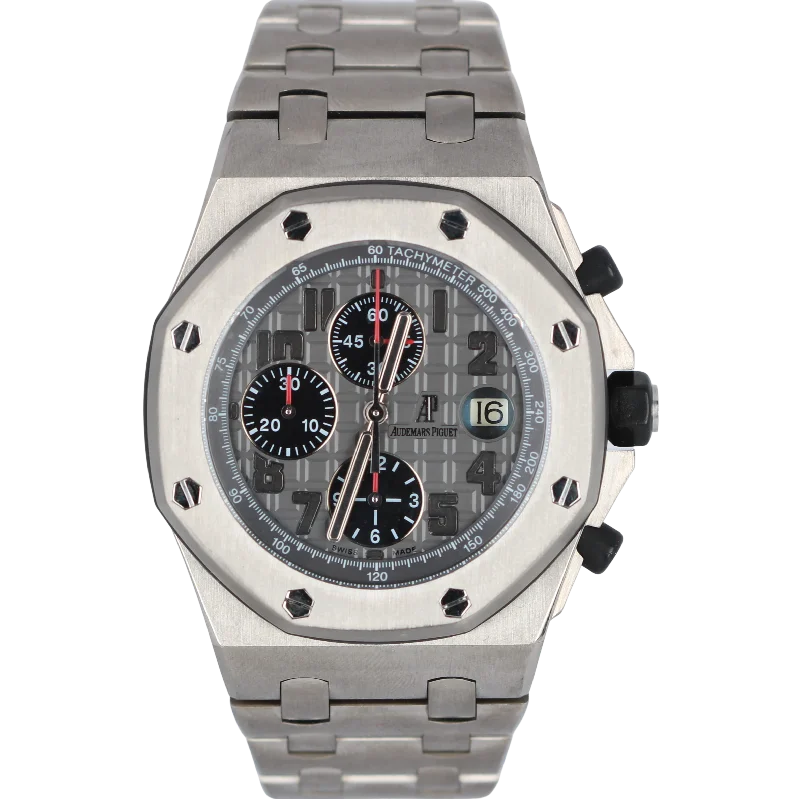 Women's Digital Watches with Stylish Features-Audemars Piguet Royal Oak Offshore Gray Titanium 42mm 26170TI.OO.1000TI.01 Watch