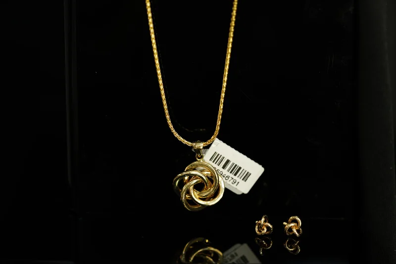 Layered Necklace for Fashion-14k Knotted Earrings & Necklace Set