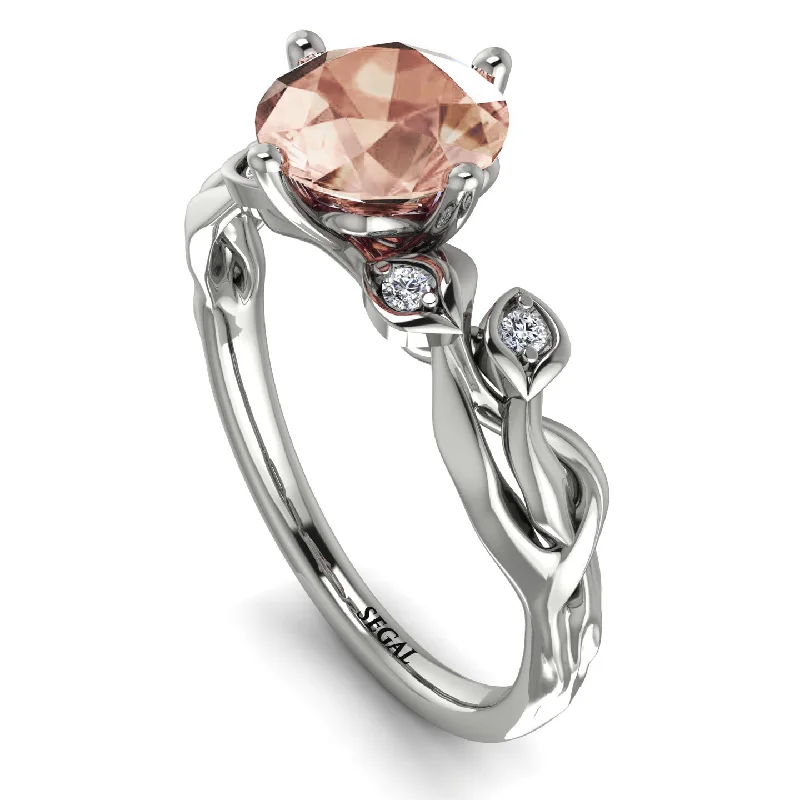 Pearl Ring for Elegant Look-14K Gold Radiant Morganite Flower Harmony Ring - Autumn No. 903