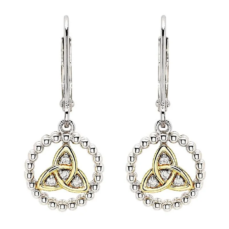 Fashionable Earrings for Parties-Shanore : Sterling Silver CZ Trinity Drop Earrings