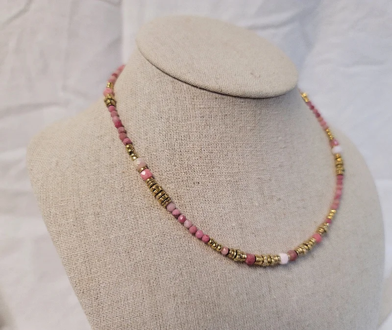 Luxurious Diamond Necklace-Pink Abacus Necklace