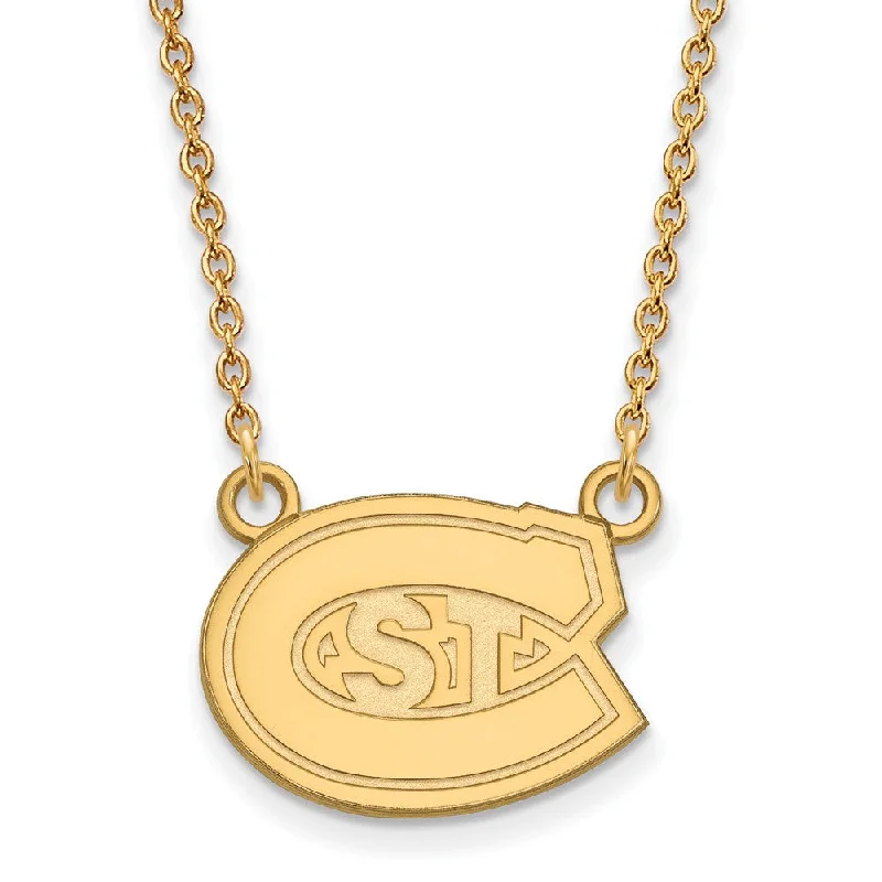 Gold Necklace for Women-14k Yellow Gold St. Cloud State Small Pendant Necklace