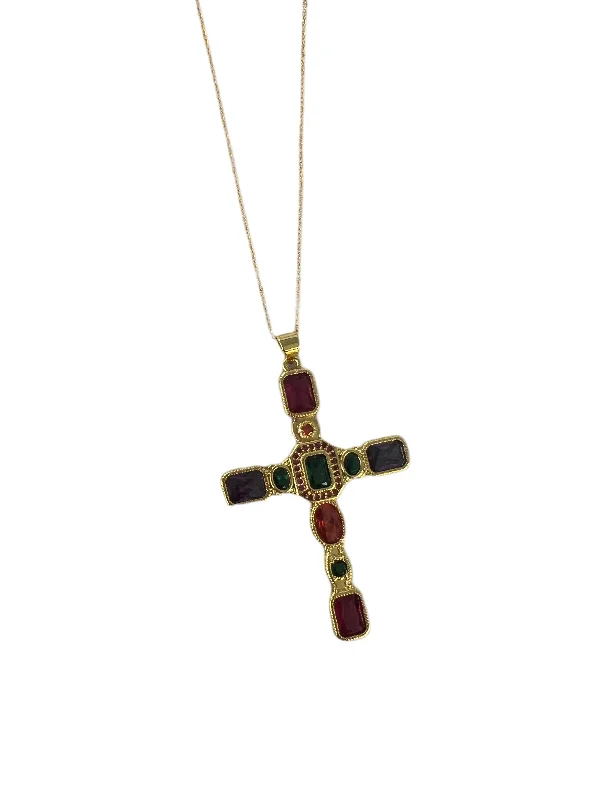 Silver Beaded Necklace for Fashion-Viva Cross Necklace