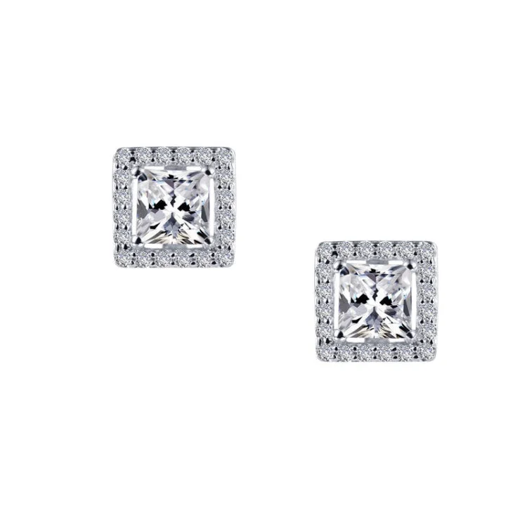 Dazzling Drop Earrings for Formal Wear-1.52 CTW Halo Stud Earrings