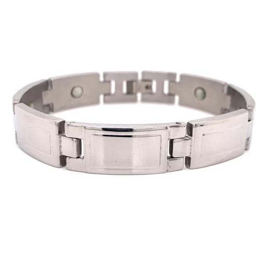 Statement Bracelet for Bold Fashion-Stainless Steel Magnetic Bracelet / MBS0005