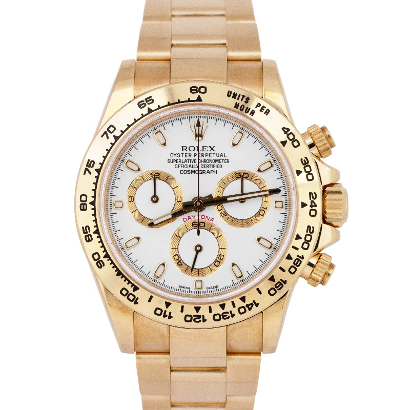 Smart Watches with Heart Rate Monitor-UNPOL. Rolex Daytona PAPERS 40mm Yellow Gold White Chronograph Watch 116508 B+P