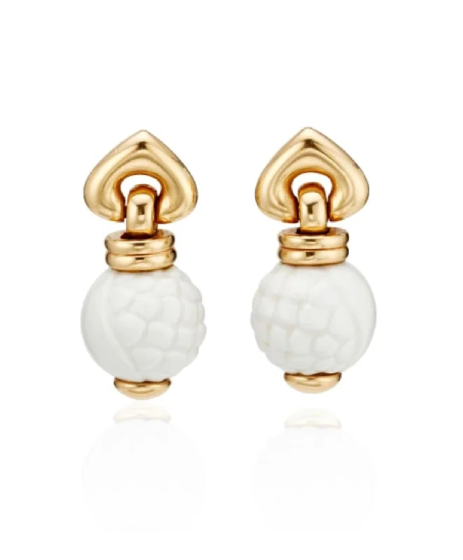 Gold Hoop Earrings-Bulgari Chandra Porcelain Gold Earrings