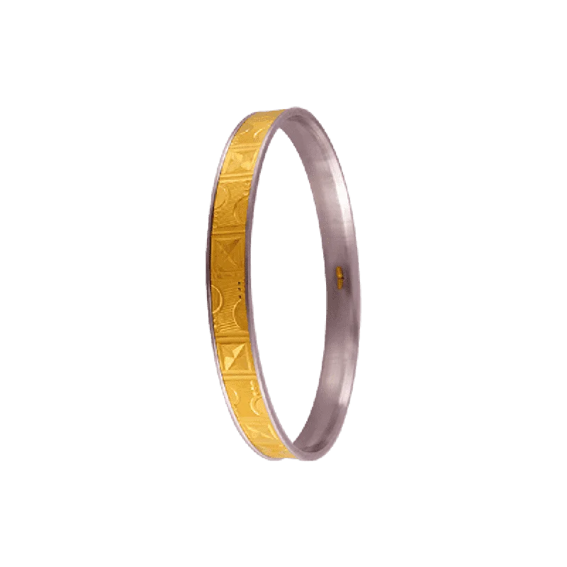 Custom Birthstone Bangles for Gifts-22KT Yellow Gold Loha Bangle For Women