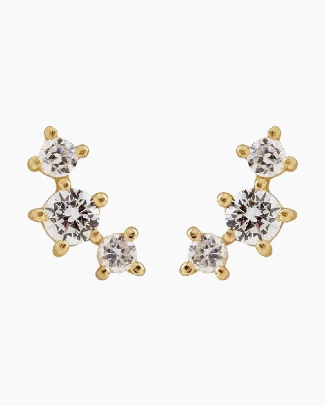 Classic Gold Earrings for Women-Pura Vida : Estrella Gemstone Stud Earrings in Gold