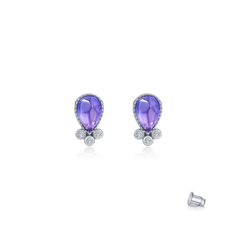 Customizable Earrings for Weddings-Fancy Lab-Grown Sapphire Stud Earrings