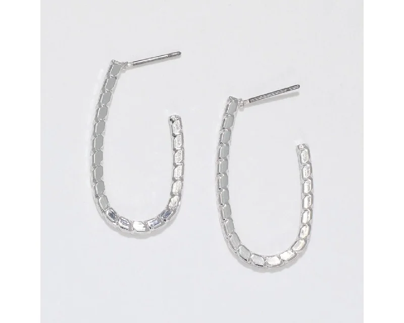 Statement Earrings for Girls-Periwinkle by Barlow : Hoops with molded silver Earrings