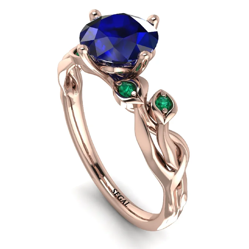 Stackable Silver Rings for Fashion-14K Gold Radiant Sapphire Flower Harmony Ring - Autumn No. 29