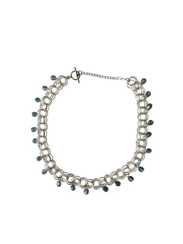 Vintage Style Necklace-The Christina Choker in Blue-Green