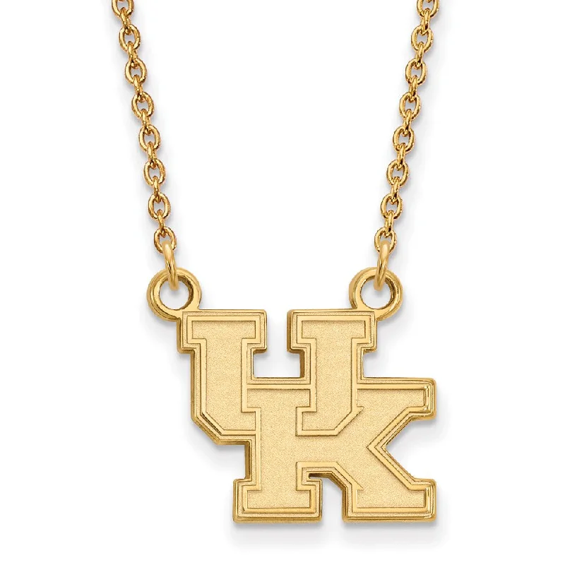 Unique Necklace for Gifts-14k Yellow Gold U of Kentucky Small 'UK' Pendant Necklace