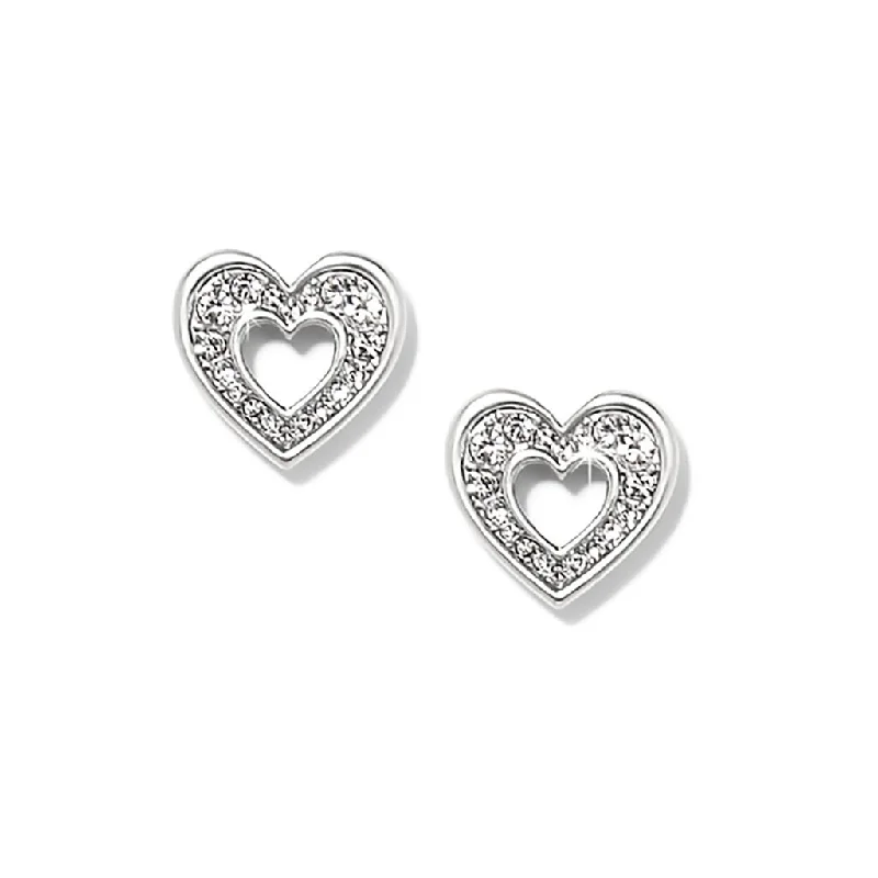 Sparkling Earrings for Evening Parties-Brighton - Enchanting Heart Post Earrings