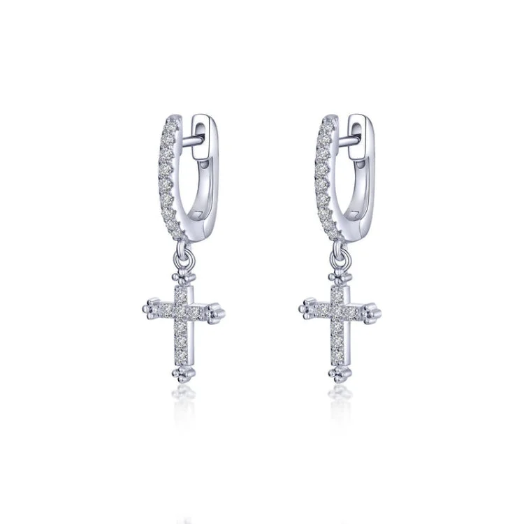 Crystal Earrings for Evening Glam-0.32 CTW Cross Earrings