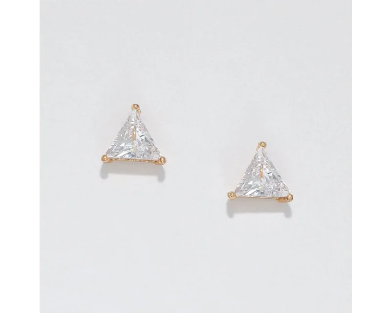 Gorgeous Earrings for Party Nights-Periwinkle by Barlow : Sparkling triangle CZs - Earrings