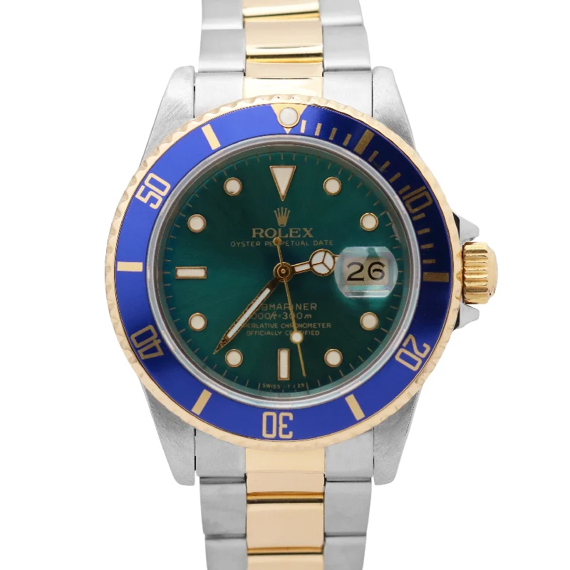 Elegant Watches for Men with Gold Accents-Rolex Submariner Date Blue Two-Tone 18K Yellow Gold 40mm Oyster Watch 16803