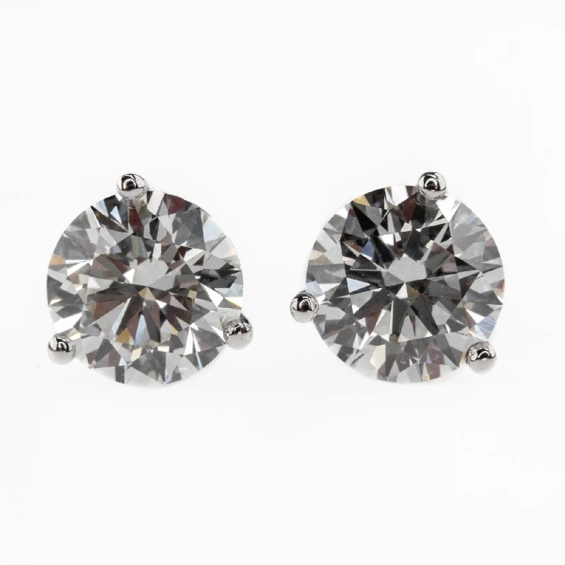 Beautiful Earrings for Evening Parties-New IGI Certify 2ctw VS1/F Lab Grown Diamond Solitaire Stud in 14K White Gold