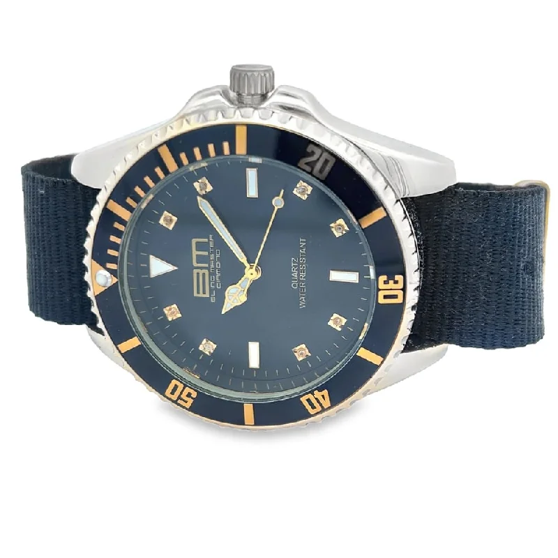 Elegant Watches for Special Occasions-All Black Sports Diver Real Diamond Watch