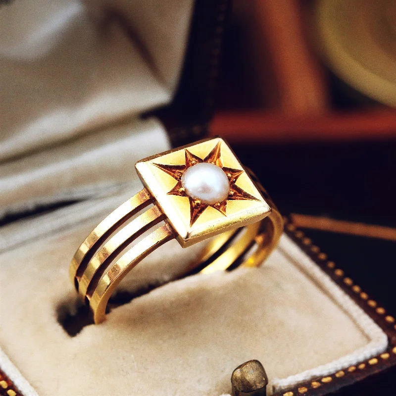 Unique Promise Ring for Her-Magnificent Victorian Natural Pearl Ring