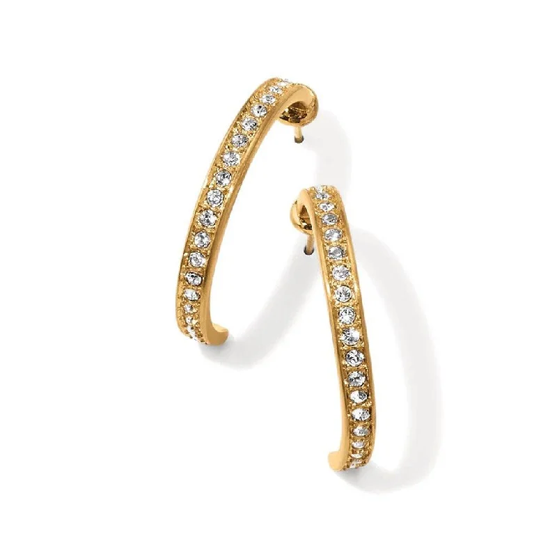 Silver Hoop Earrings-Brighton : Meridian Zenith Medium Hoop Earrings in Gold