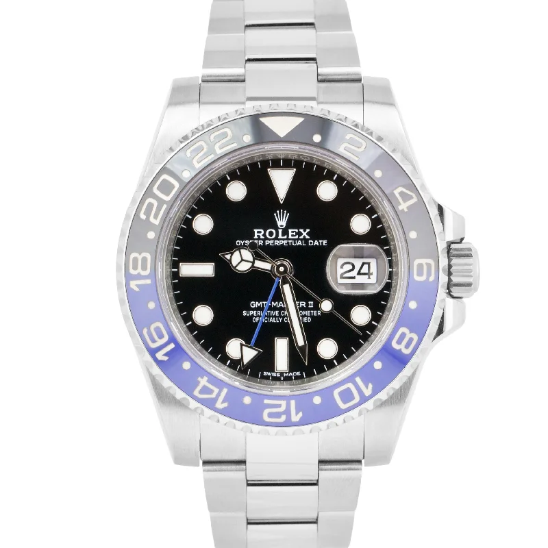 Men's Fashion Watches for Daily Wear-Rolex GMT-Master II Blue Black BATMAN Ceramic Steel 40mm Watch 116710 BLNR