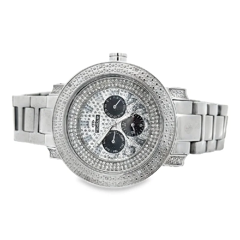 Simple Watches for Casual Wear-Sport Dial Real Diamond Watch