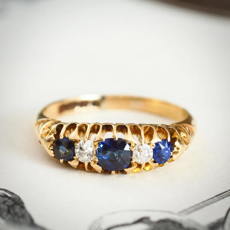 Elegant Silver Ring for Everyday Wear-Date 1904 Sapphire & Diamond Engagement Ring