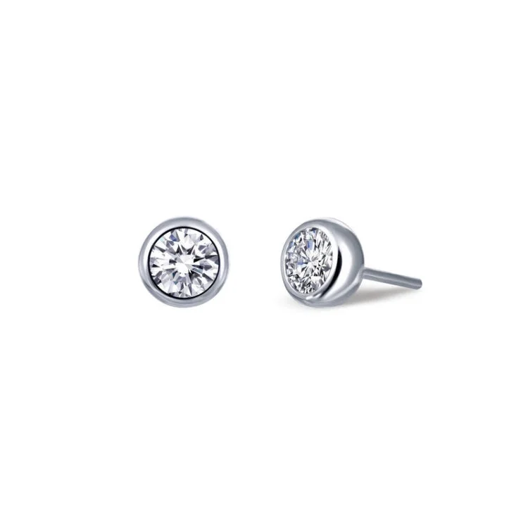 Silver Hoop Earrings-0.50 CTW Solitaire Stud Earrings