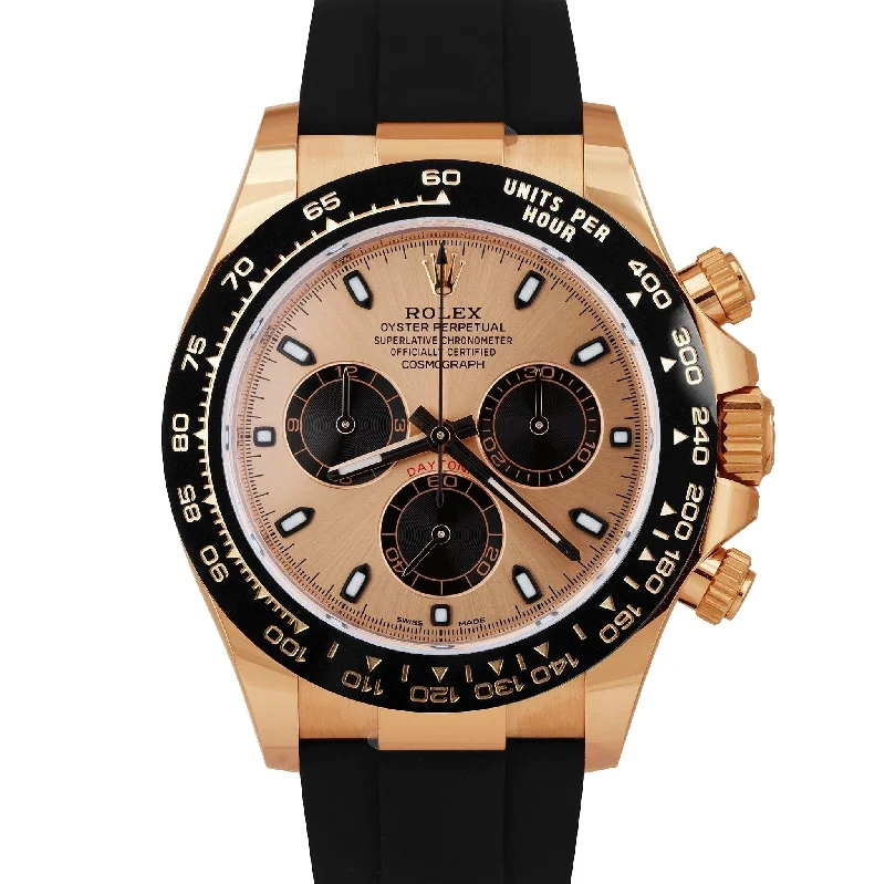 Elegant Watches for Formal Events-PAPERS Rolex Daytona Rose Gold Pink Sundust PAPERS Oysterflex Watch 116515 B+P