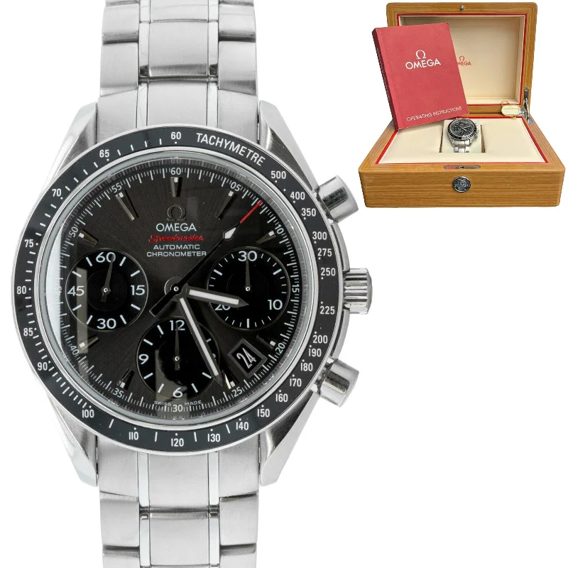 Eco-Friendly Watches with Wooden Straps-Omega Speedmaster Date Chronograph 323.30.40.40.06.001 40mm Watch BOX & TAG