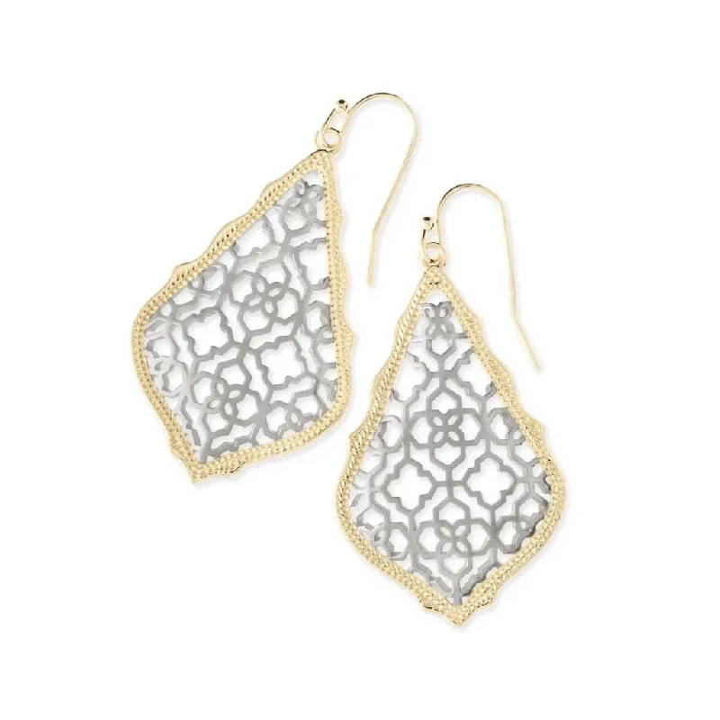 Simple Drop Earrings for Casual Outfits-Kendra Scott : Addie Gold Drop Earrings In Silver Filigree Mix