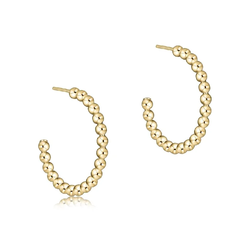 Multi-color Earrings for Fashionistas-enewton design :   Beaded classic 1" post hoop - 2mm gold